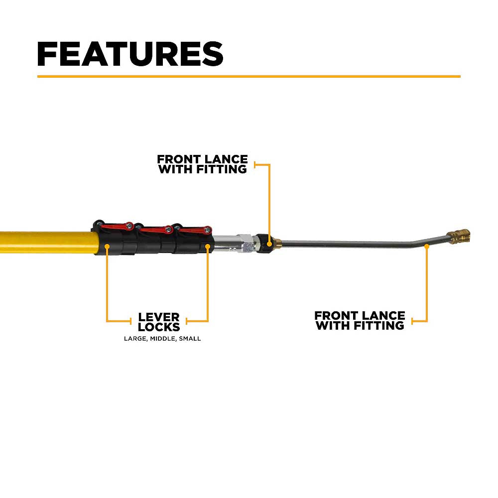 BE 18' 3-Stage Fibreglass Telescoping Wand