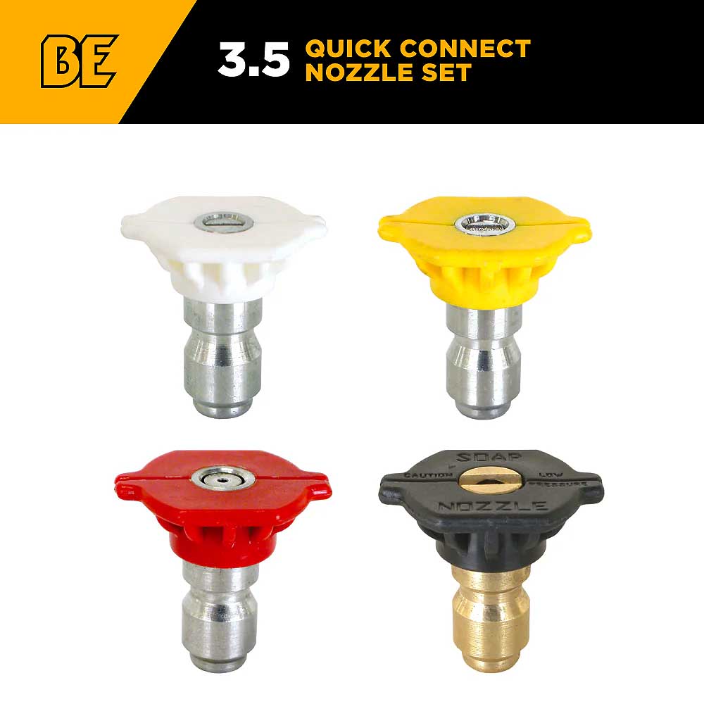 BE 035 Quick Connect Pressure Washer Nozzle Spray Tips Set - 4pk