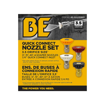 BE 035 Quick Connect Pressure Washer Nozzle Spray Tips Set - 4pk