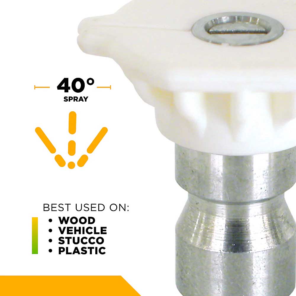 BE 040 Quick Connect Pressure Washer Nozzle Spray Tips Set - 4pk