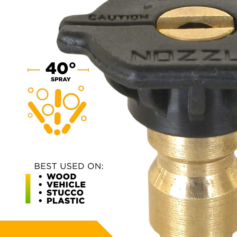 BE 040 Quick Connect Pressure Washer Nozzle Spray Tips Set - 4pk