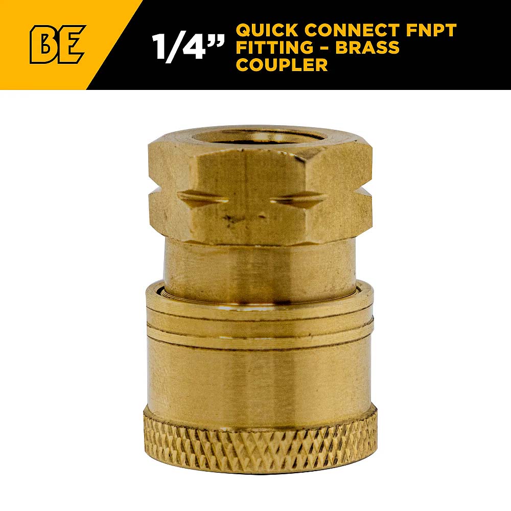 BE 1/4in FNPT Brass Quick Connect Coupler
