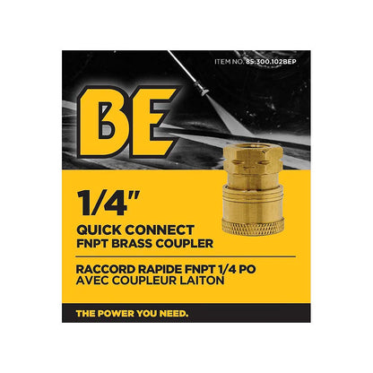 BE 1/4in FNPT Brass Quick Connect Coupler
