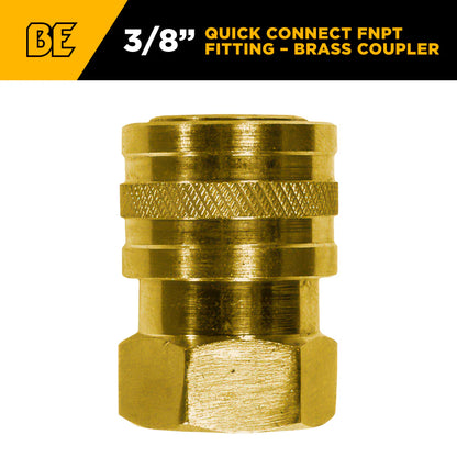 BE 3/8in FNPT Brass Quick Connect Coupler