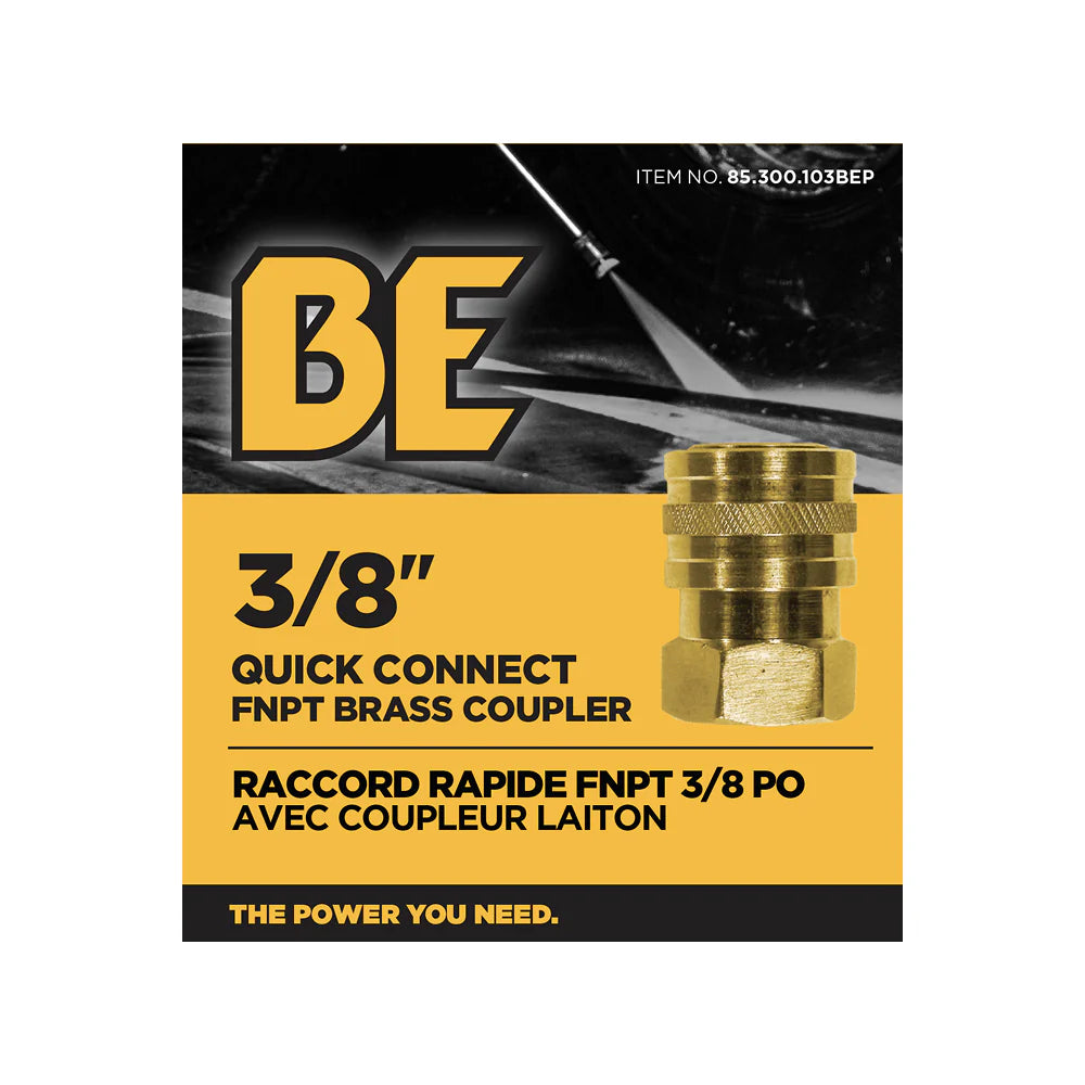 BE 3/8in FNPT Brass Quick Connect Coupler