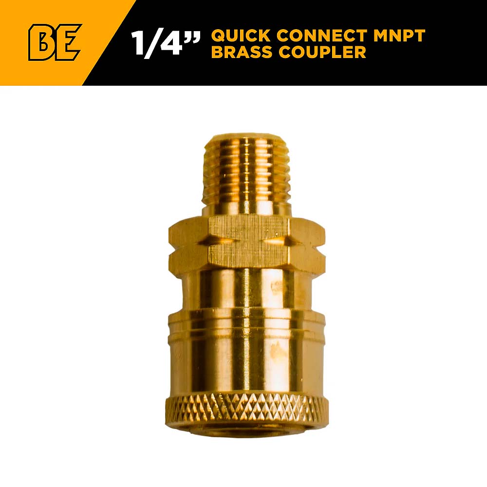 BE 1/4in MNPT Brass Quick Connect Coupler