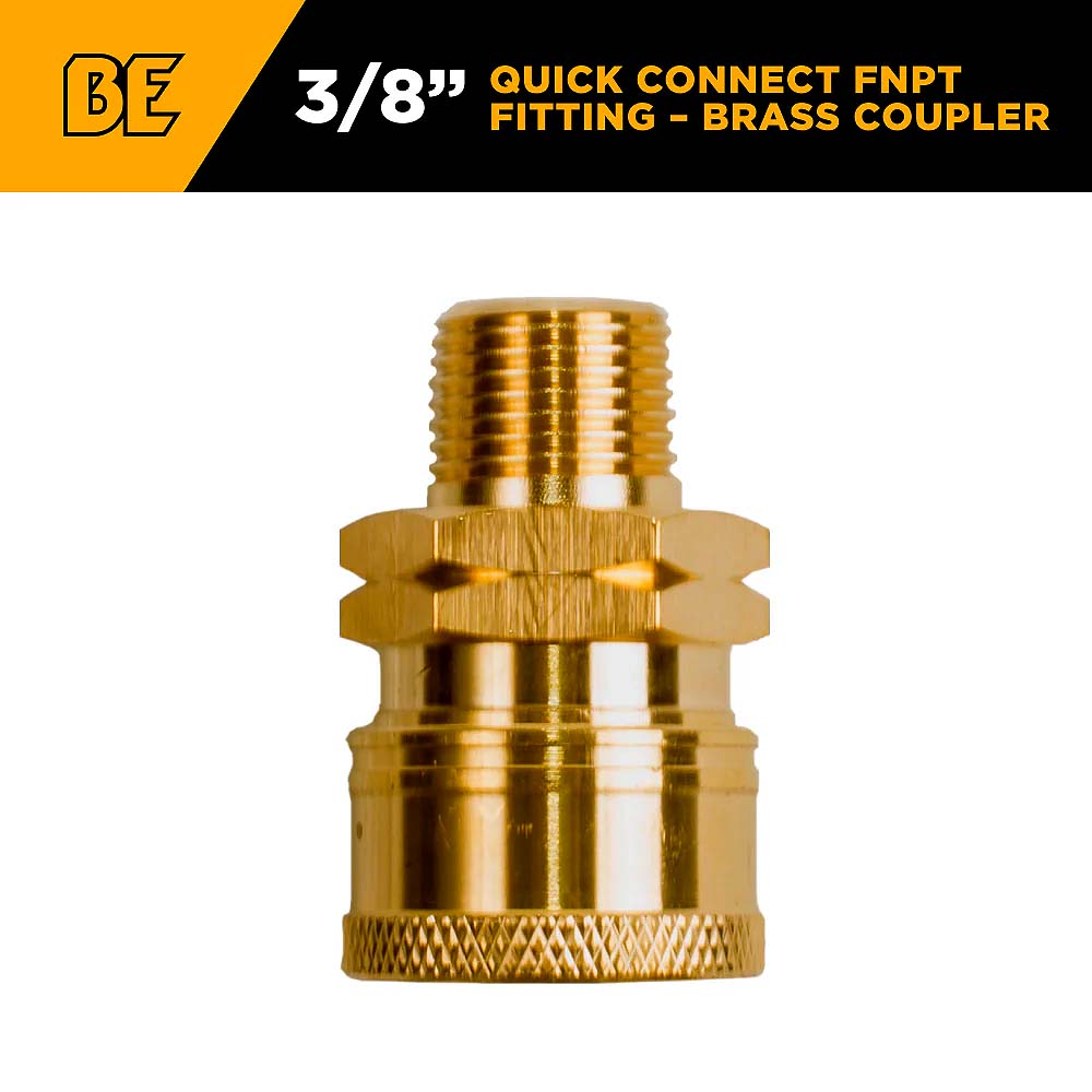 BE 3/8in MNPT Brass Quick Connect Coupler