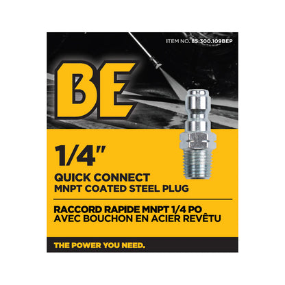 BE 1/4in MNPT Quick Connect Plug