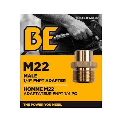 BE M22 Male 1/4in FNPT Fitting