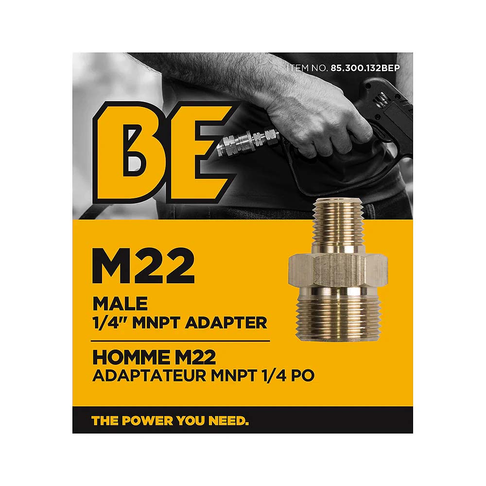 BE M22 Male 1/4in MNPT Fitting