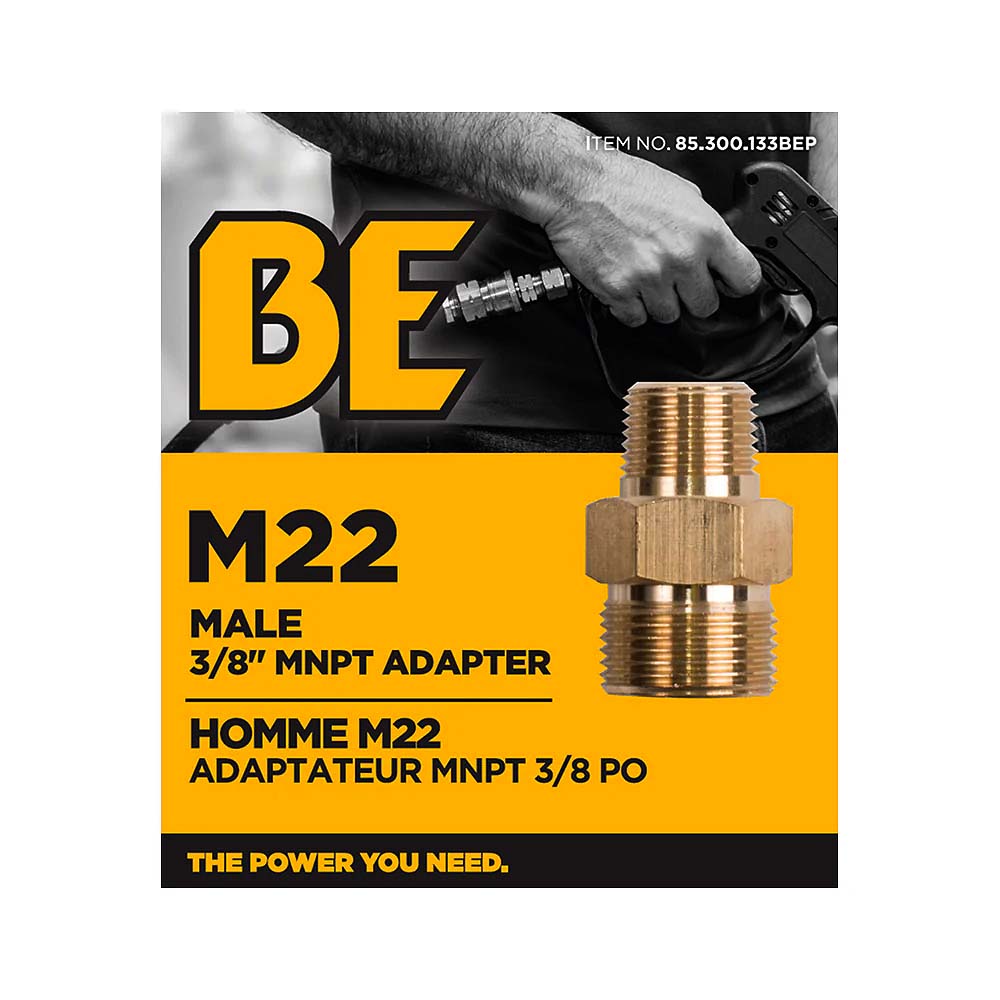 BE M22 Male 3/8in MNPT Fitting