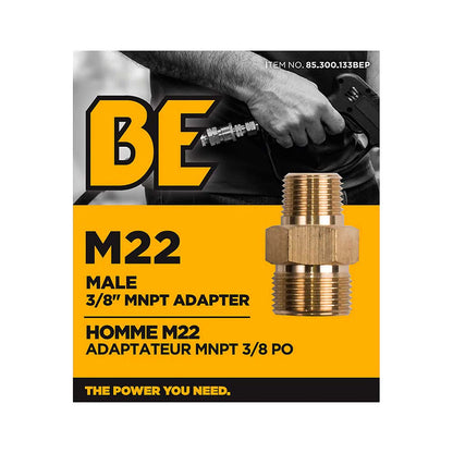BE M22 Male 3/8in MNPT Fitting