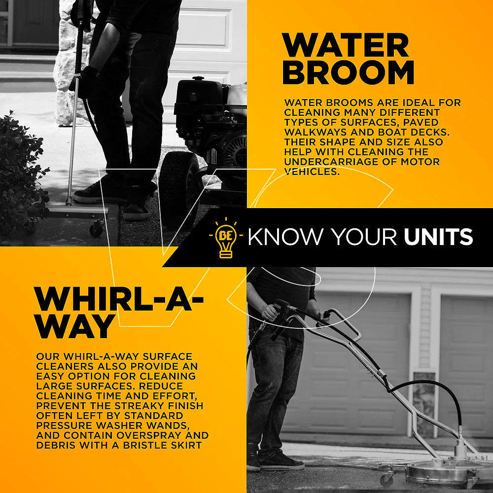 BE 14in Whirl-A-Way Surface Cleaner Pressure Washer Attachment