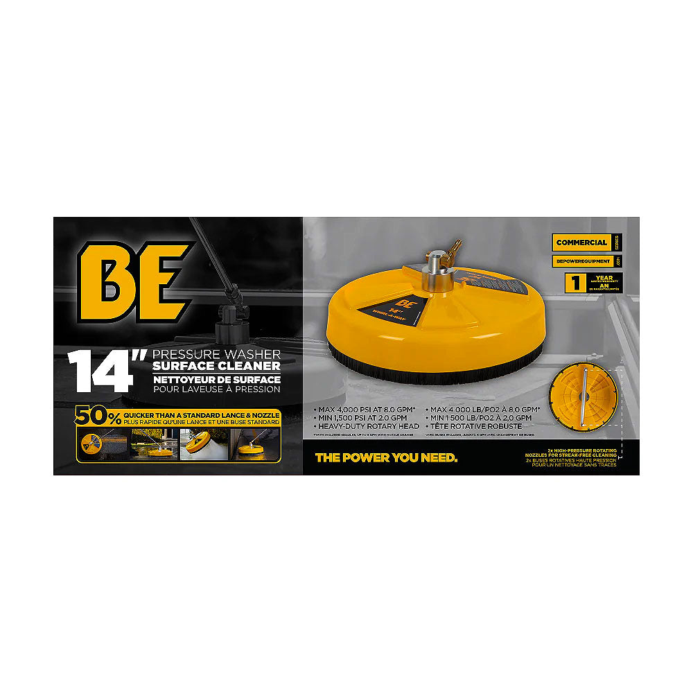 BE 14in Whirl-A-Way Surface Cleaner Pressure Washer Attachment