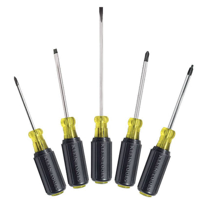 Klein Tools 85445 5pc Slotted, Phillips and Square Screwdriver Set