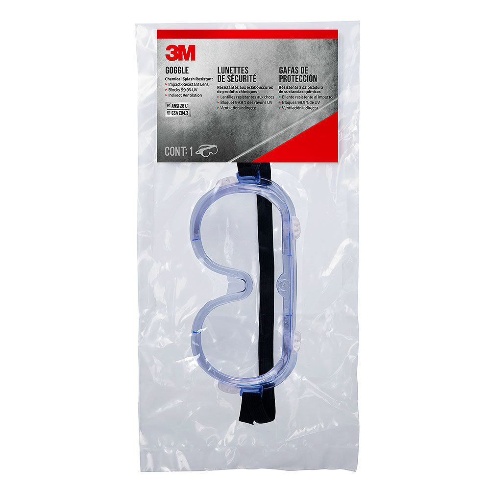 3M Chemical Splash and Impact Goggles with Clear Lens