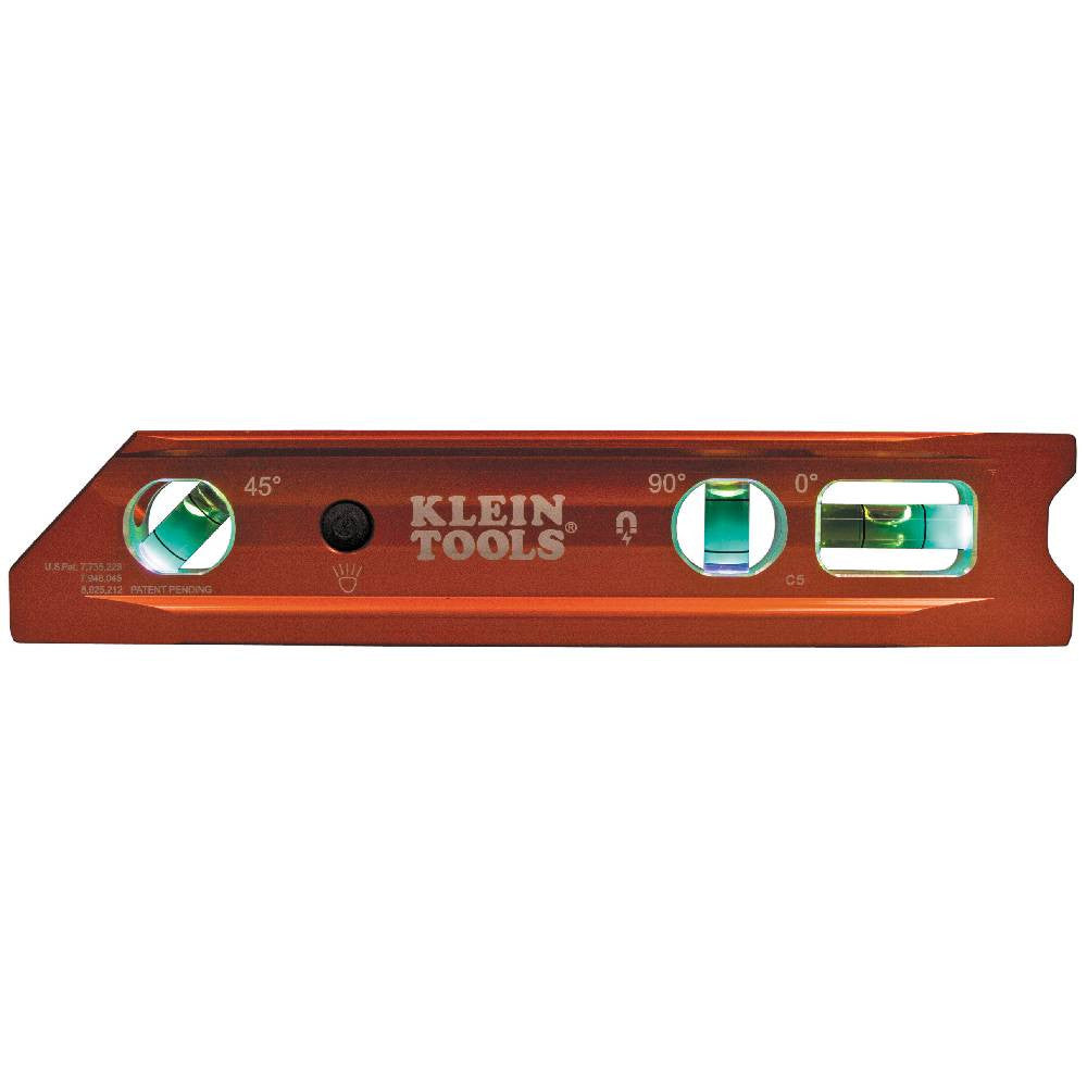 Klein Tools 935RBLT 9-inch Aluminum Rare-Earth Magnet Lighted Torpedo Billet Level