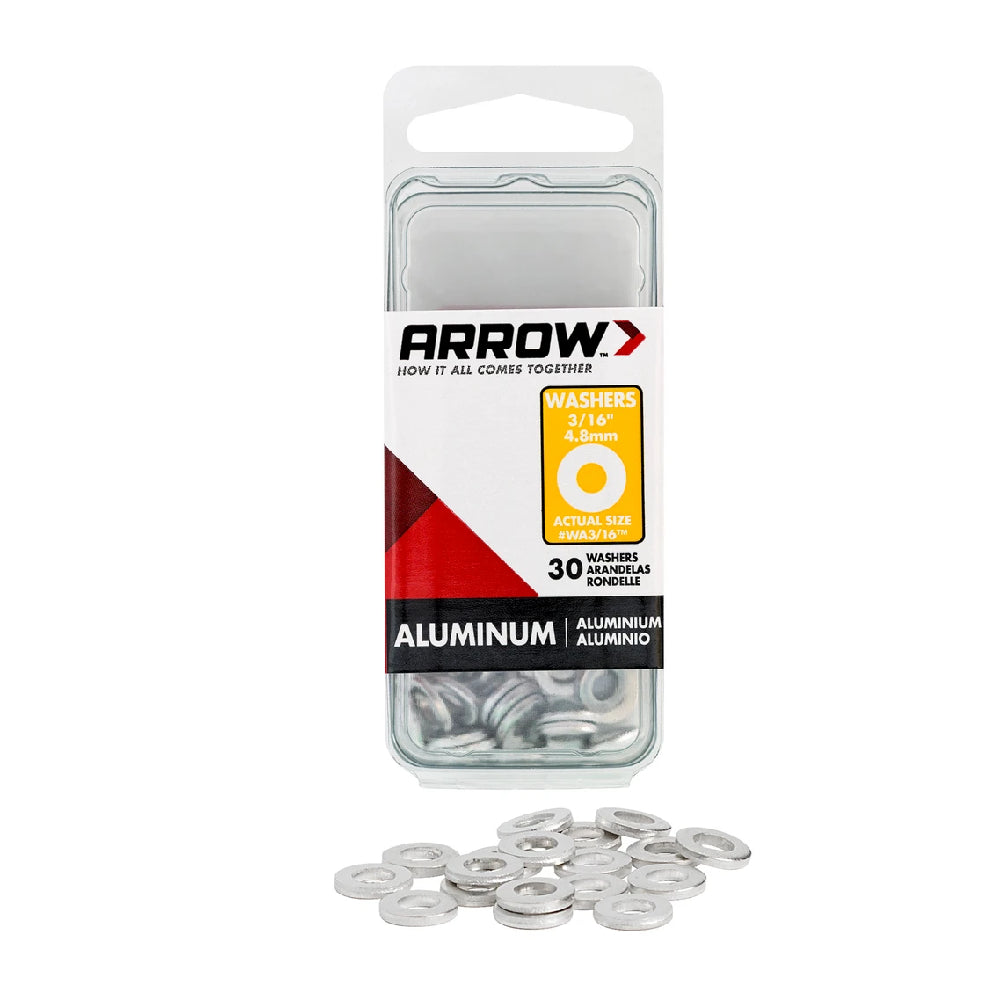 Arrow 3/16in Aluminum Washers - 30pk