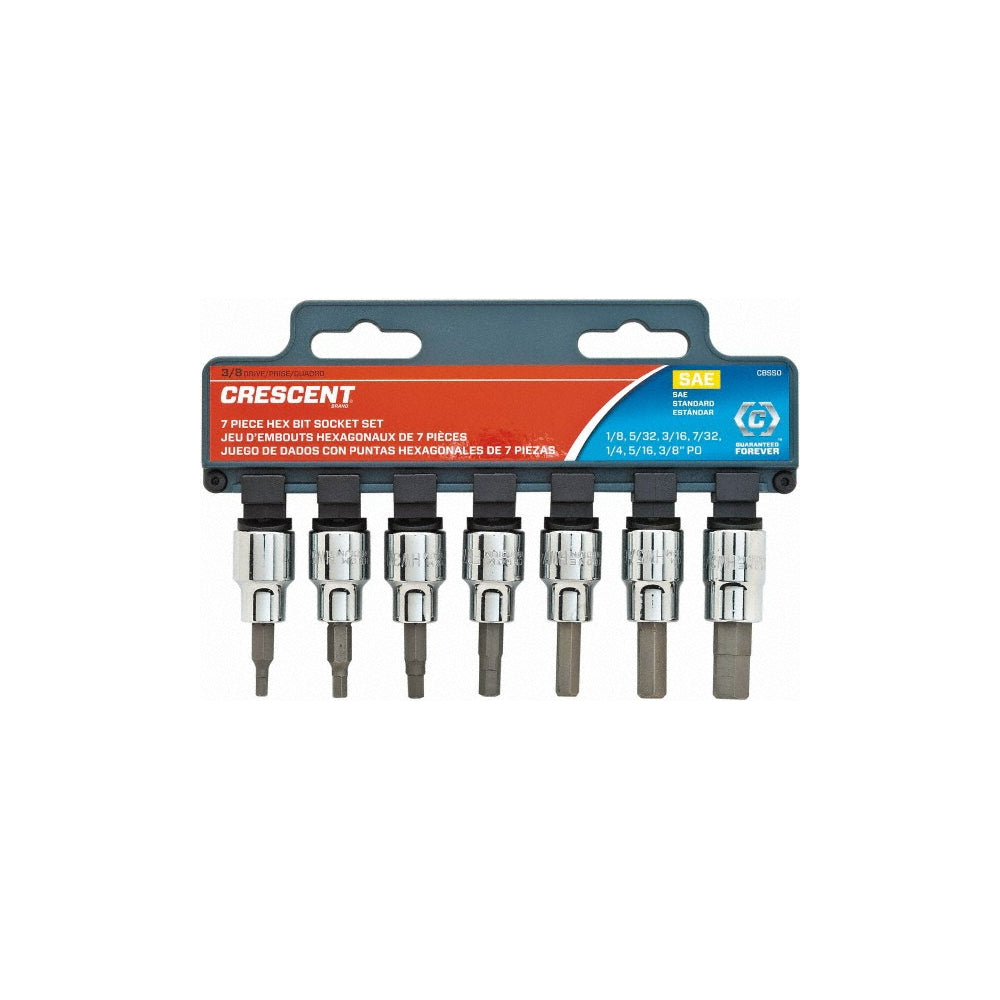 Crescent 7pc SAE 3/8in Drive Hex Bit Socket Set