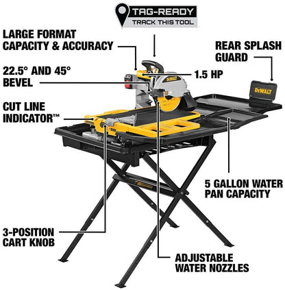 DeWalt D36000S 10 Inch High-Capacity Wet Tile Saw with Stand