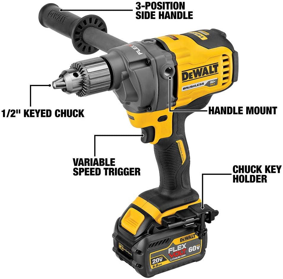 DeWalt DCD130B 60V 1/2 inch Mud Mixer/Drill (Tool Only)