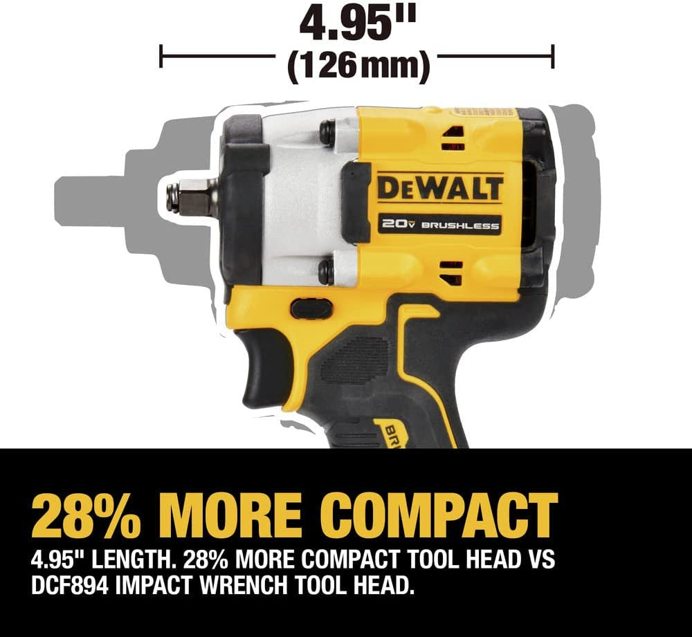 DeWalt DCF923B 20V MAX ATOMIC Brushless 3/8 Inch Impact Wrench with Hog Ring Anvil (Tool Only)