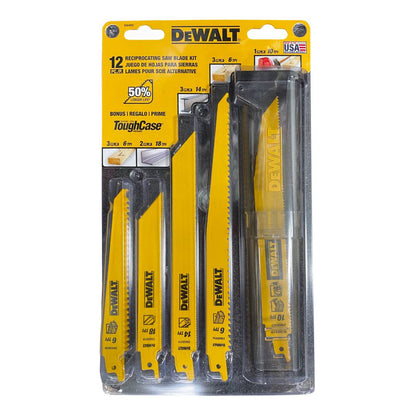 DeWalt DW4892 12pc Bi-Metal Reciprocating Saw Blade Set with Telescoping Case