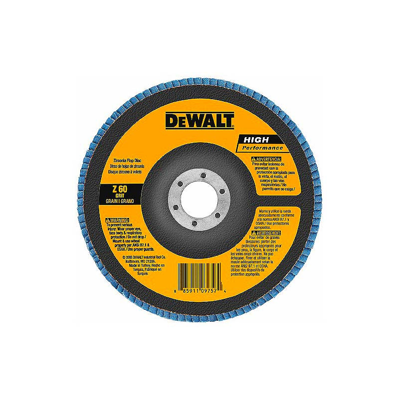 DeWalt 5in x 7/8in Type 29 HP 60-Grit Zirconia Flap Disc