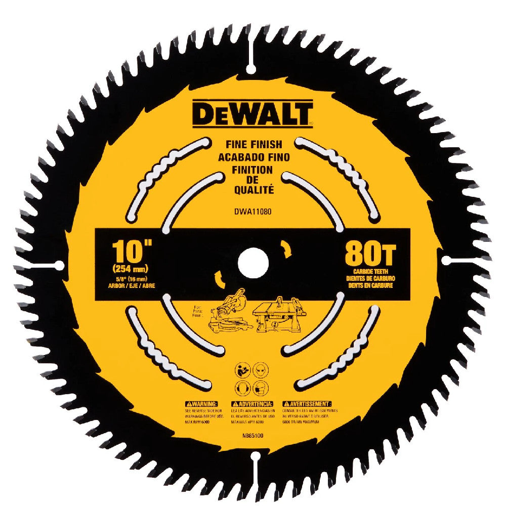 DeWalt DWA11080 10 Inch 80T Segmented Mitre Saw Blade