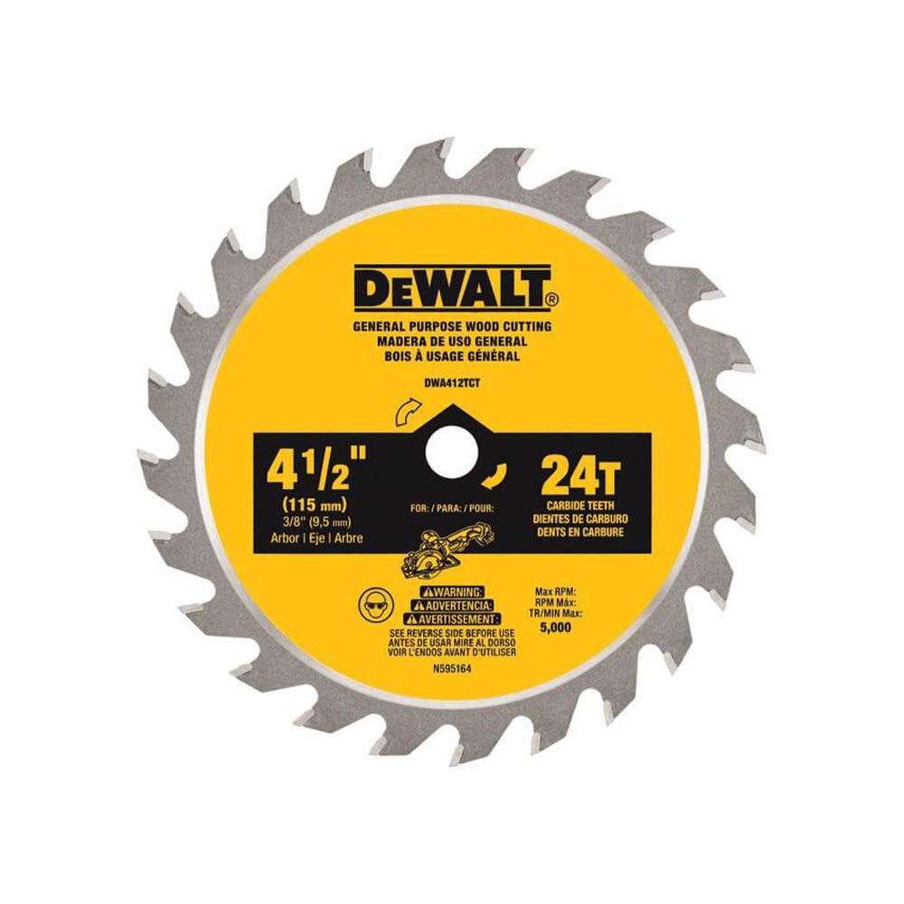 DeWalt DWA412TCT 4-1/2 inch 24T Circular Saw Blade
