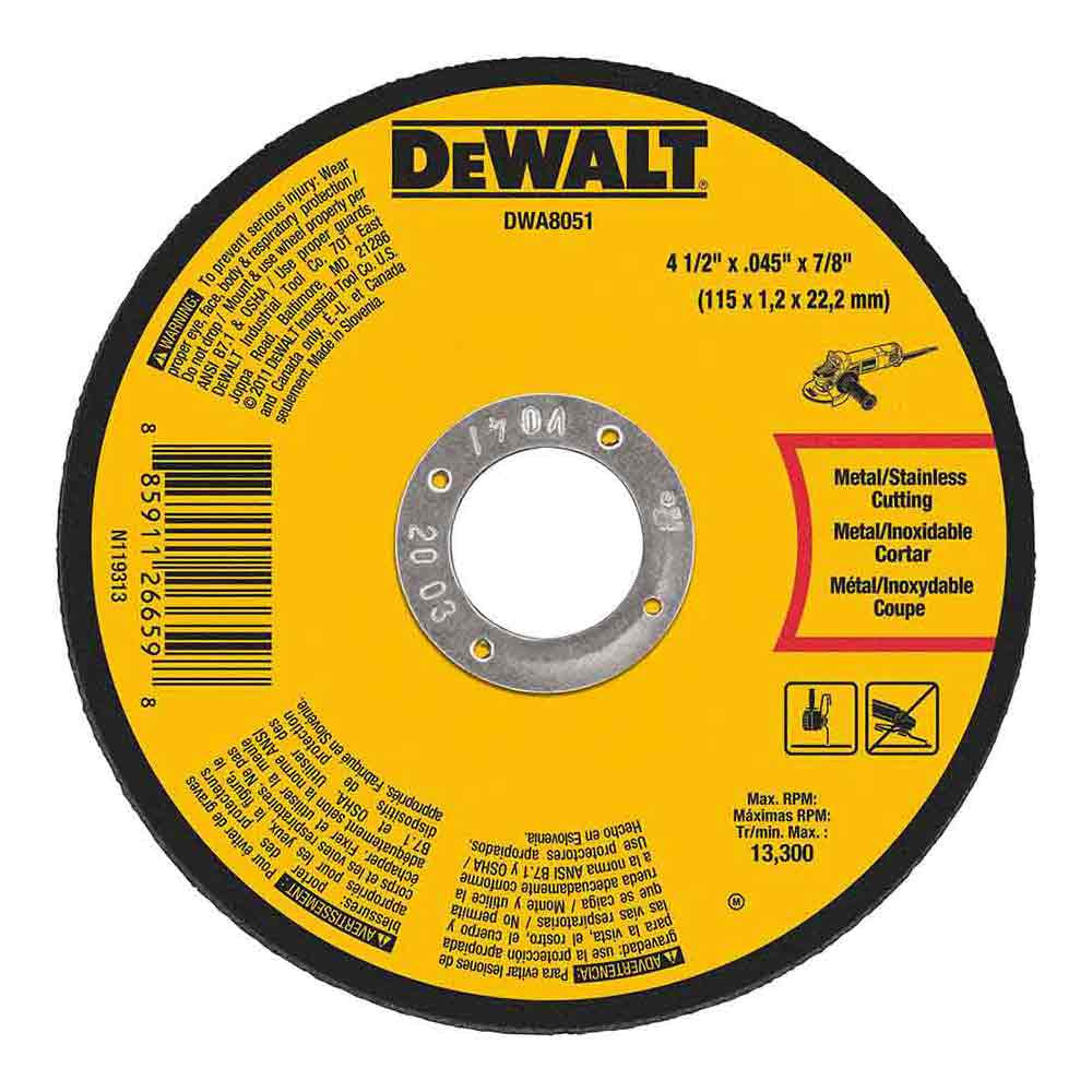 DeWalt DWA8051 4-1/2 Inch x .045 Inch Metal Cutting Wheel