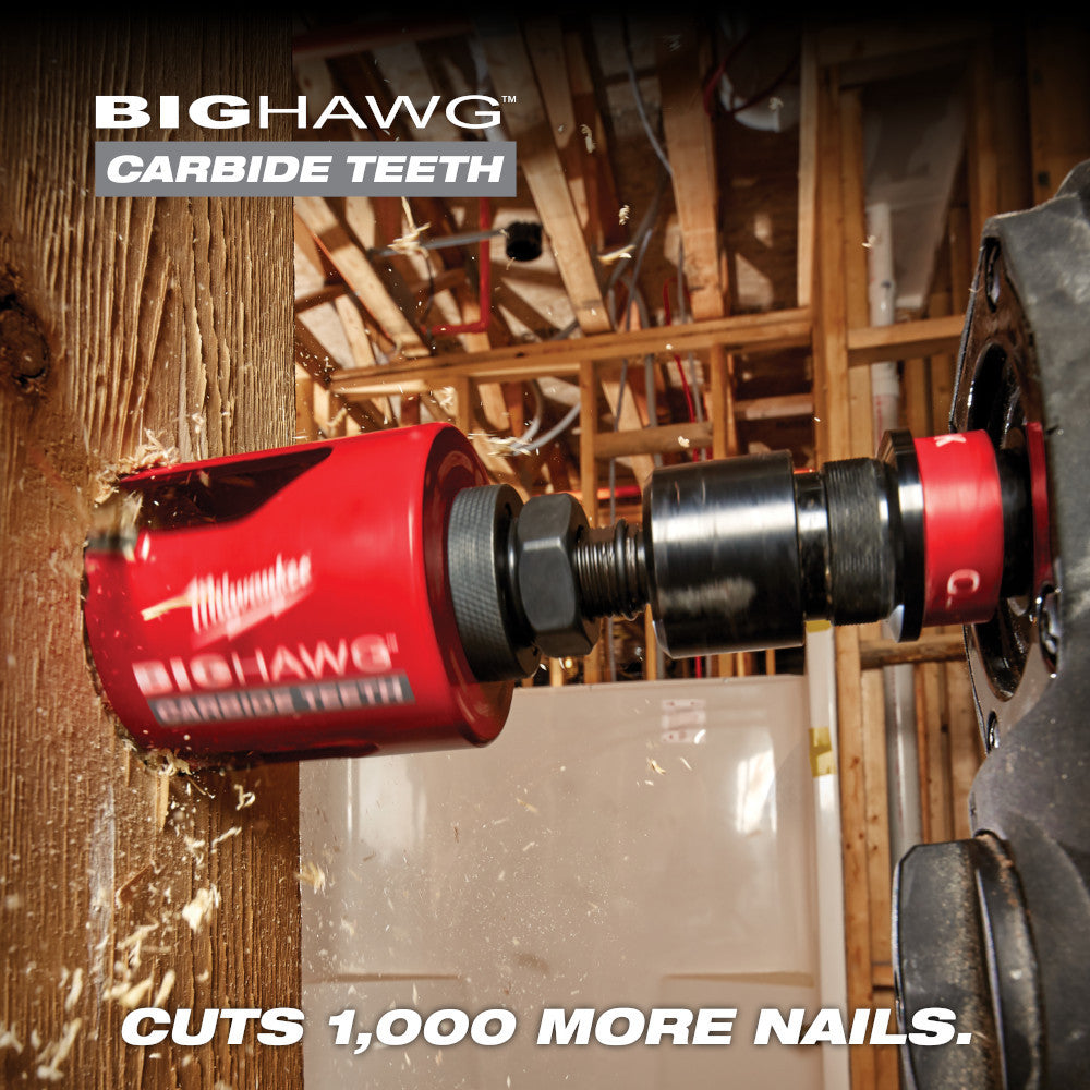 Milwaukee 49-56-9280 7 piece BIG HAWG Carbide Teeth Plumber foots Hole Saw Kit