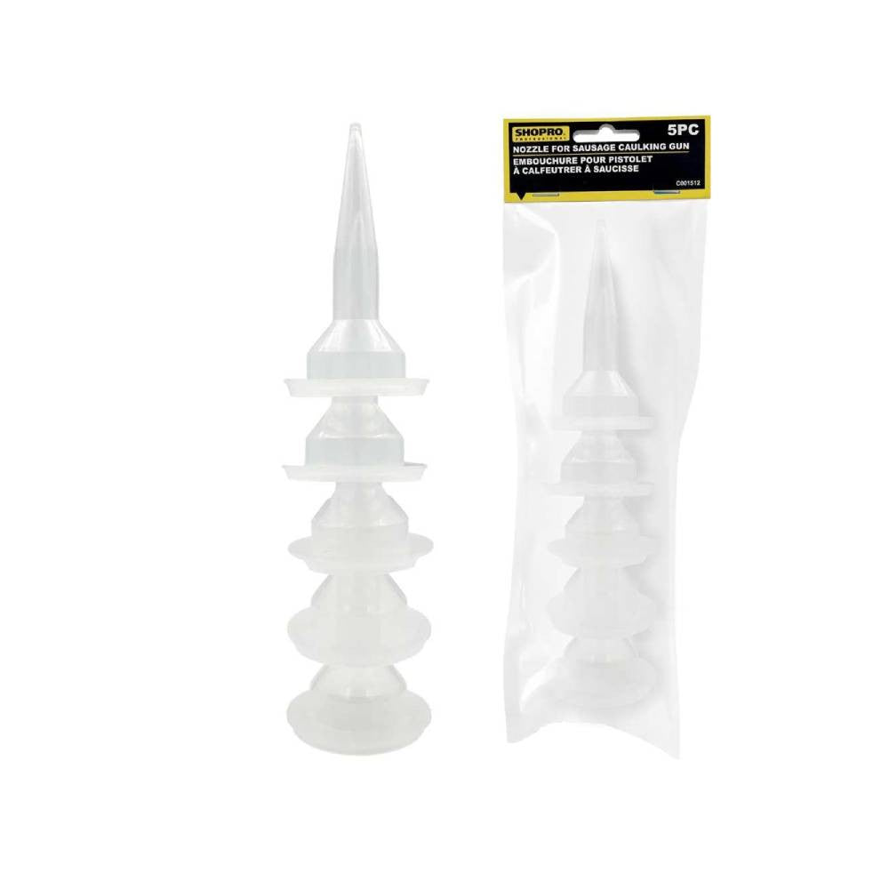SHOPRO C001512 Nozzle for Sausage Caulking Gun - 5pk