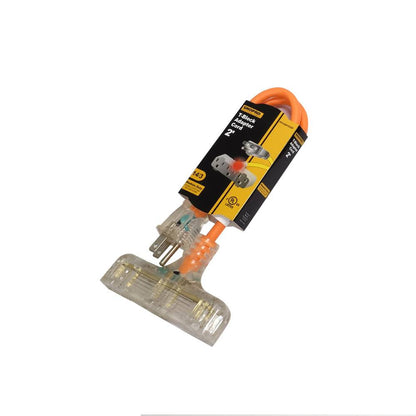 SHOPRO P010861DSP 2' 14/3 Gauge Tri Tap T-Block Adapter Cord