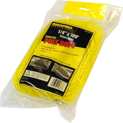 SHOPRO R001952-100 1/4in x 100' Twisted Poly Rope