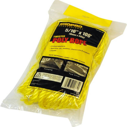 SHOPRO R001953-100 5/16in x 100' Twisted Poly Rope