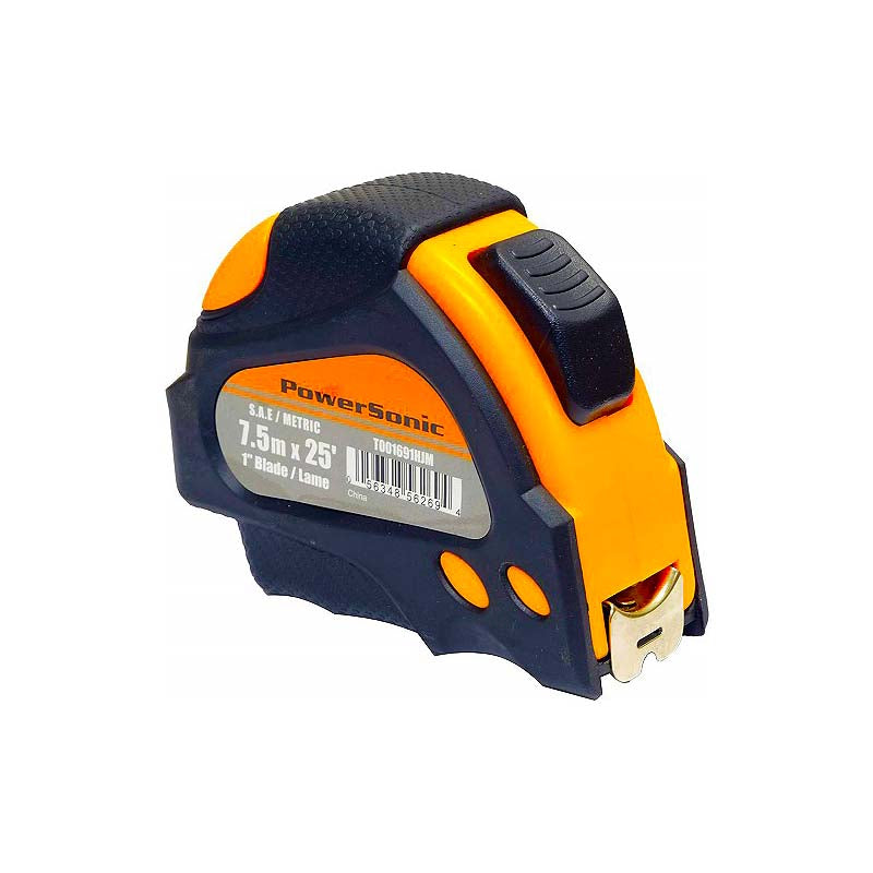 PowerSonic 7.5m / 25' x 1in SAE/Metric Slim Tape Measure