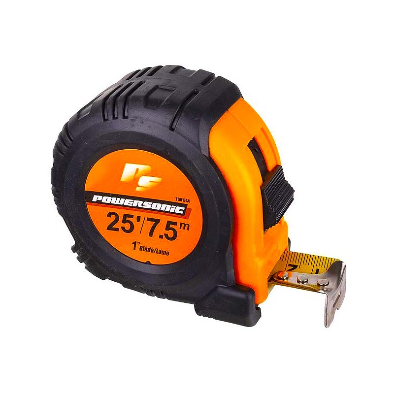 PowerSonic SAE/Metric Economy Tape Measure 7.5m / 25' x 1in
