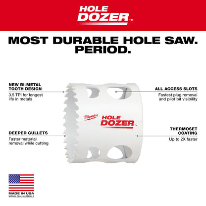 Milwaukee 49-56-0197 HOLE DOZER 3-5/8 Inch Bi-Metal Hole Saw