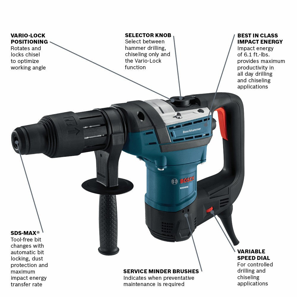 Bosch RH540M SDS-Max 1-9/16 inch Combination Hammer
