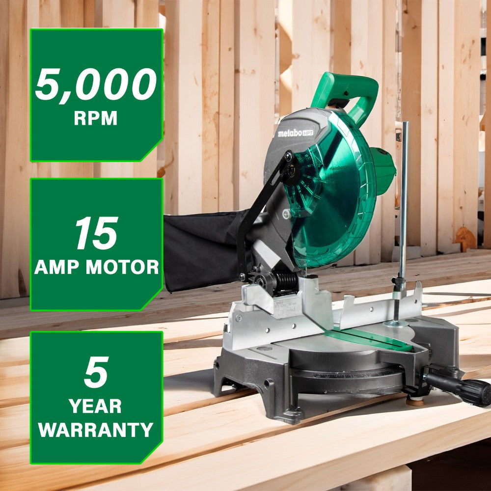 Metabo HPT C10FCG2M 15 Amp 10in Single Bevel Compound Mitre Saw