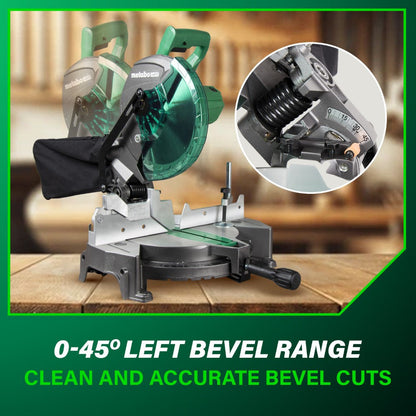 Metabo HPT C10FCG2M 15 Amp 10in Single Bevel Compound Mitre Saw