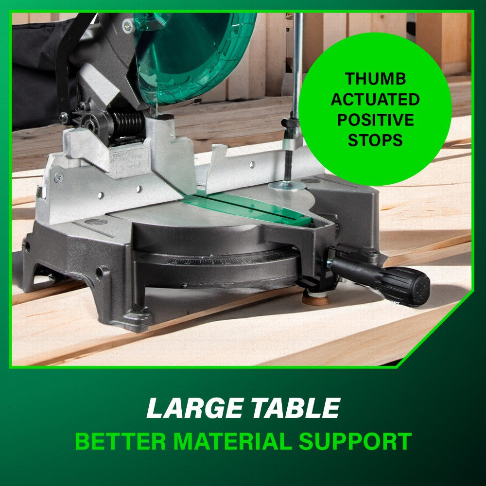 Metabo HPT C10FCG2M 15 Amp 10in Single Bevel Compound Mitre Saw