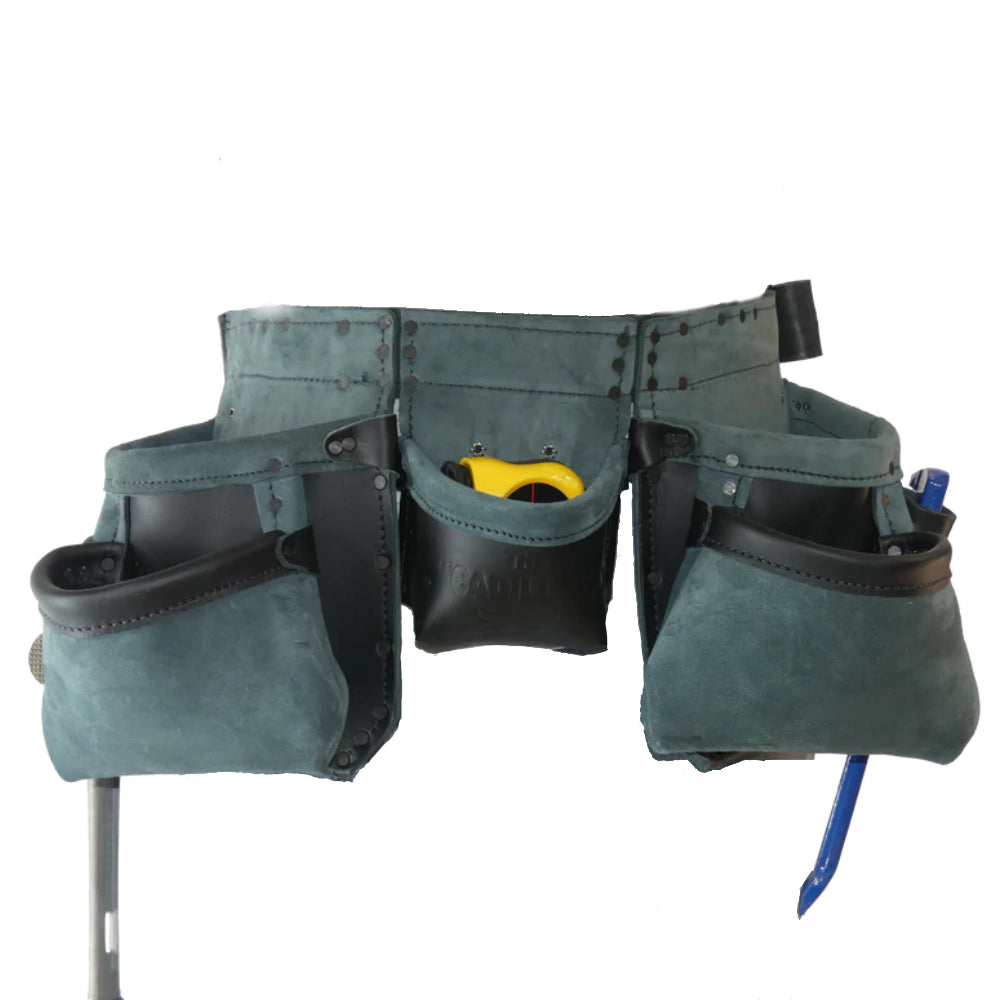 Viking 201 Cadillac Black Leather Tool Belt with Steel Hammer Loops