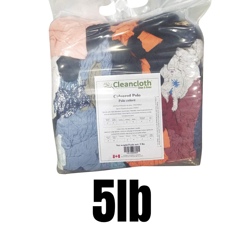 Clean Cloth 5lb Polo Coloured Knit Wipers