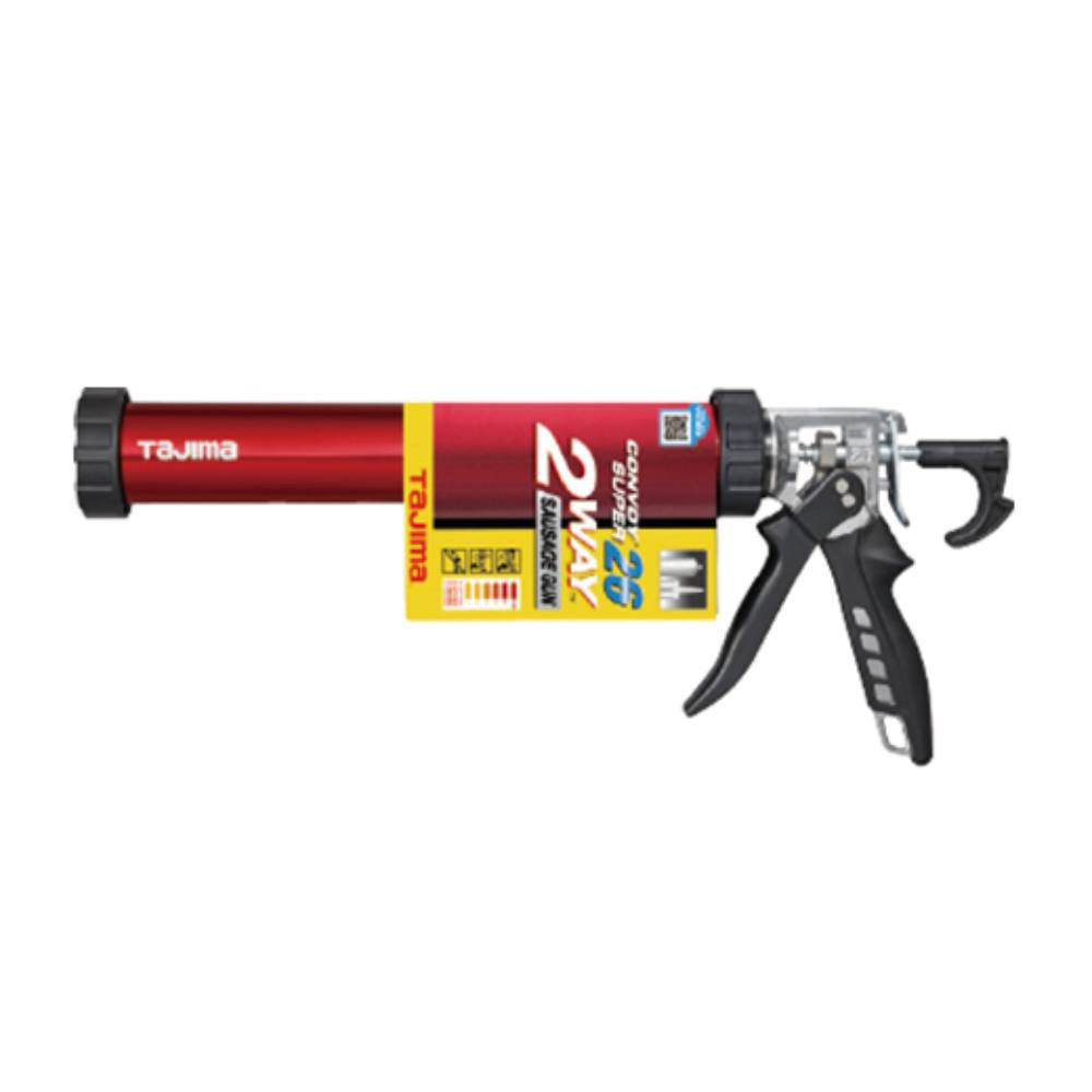 Tajima CNV-FSP26-600 Convoy Super 26 Sausage Gun 2-Way Caulk Gun showing caulking gun in packaging