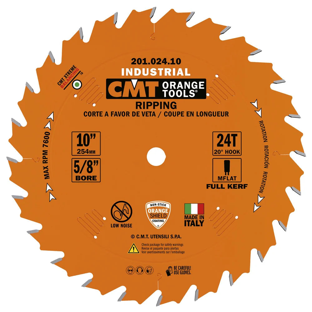 CMT 10in 24T Industrial Ripping Circular Saw Blade