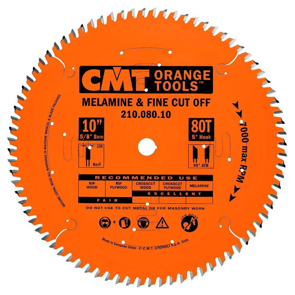 CMT 10in 80T Industrial Melamine and Fine Cut-Off Circular Saw Blade