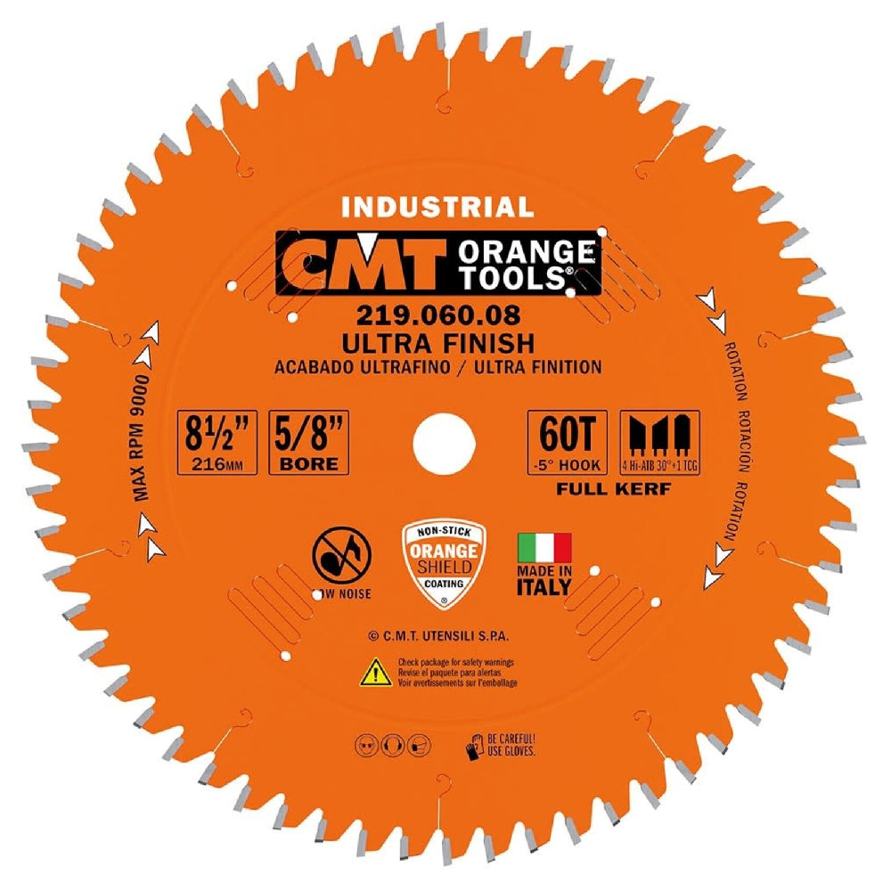 CMT 8-1/2in 60T Industrial Sliding Compound Miter and Radial Saw Blade
