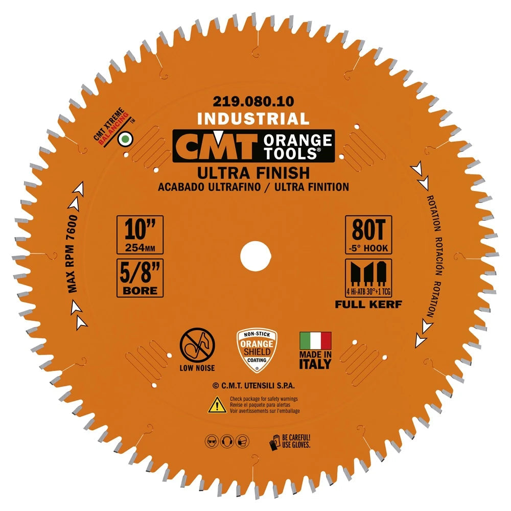 CMT 10in 80T Industrial Sliding Compound Miter and Radial Saw Blade